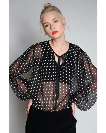 Black And White Dots Blouse