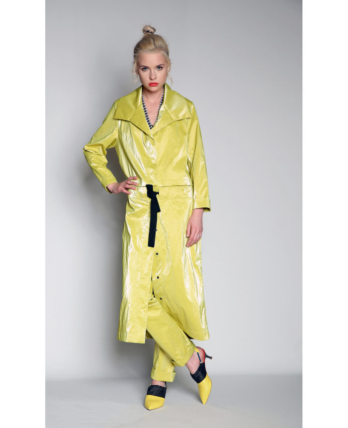 "Wet Look" Modular Yellow Coat