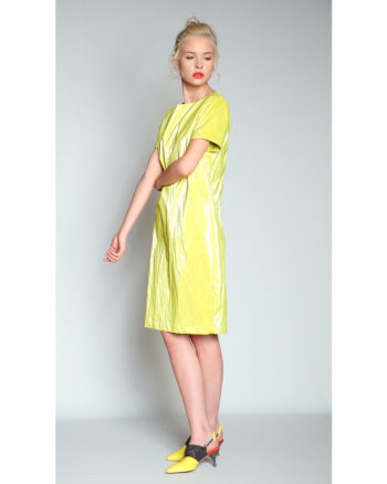 "Wet Look" Yellow Dress