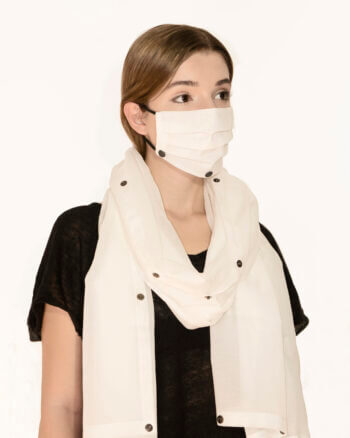 Protection mask with detachable scarf, made of 100% cotton