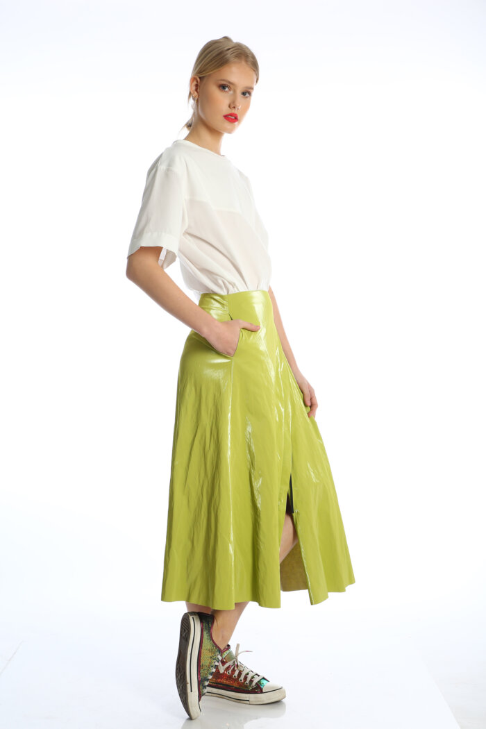 Green Asymmetrical Skirt