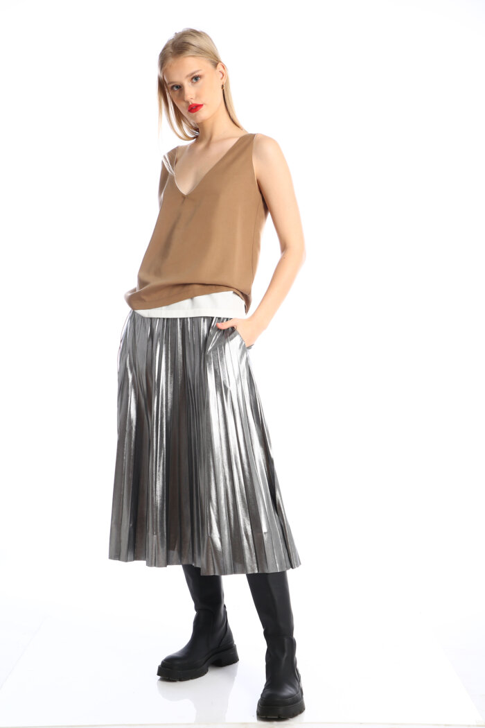Plisee Silver Skirt