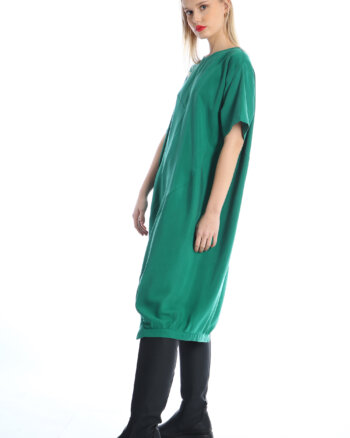 Green Tencel Assymetrical Dress