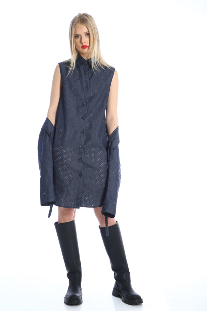 Jeans & Vest with Perforated Jacket and Negligee