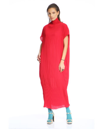 Red Pleated Midi Dress & Negligee