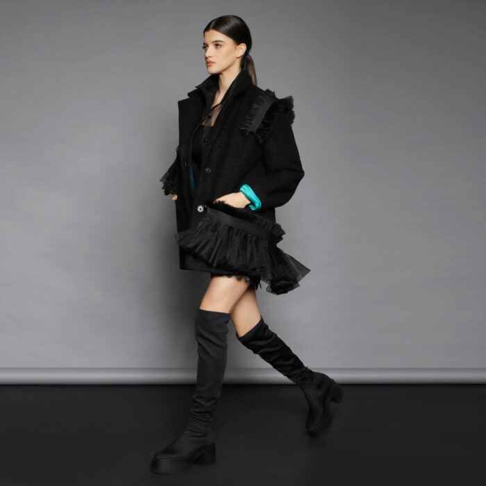 Jacket With Detachable Tulle Ruffles